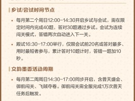 梦幻西游科举大赛(梦幻西游科举大赛在每个月的第几周举行)